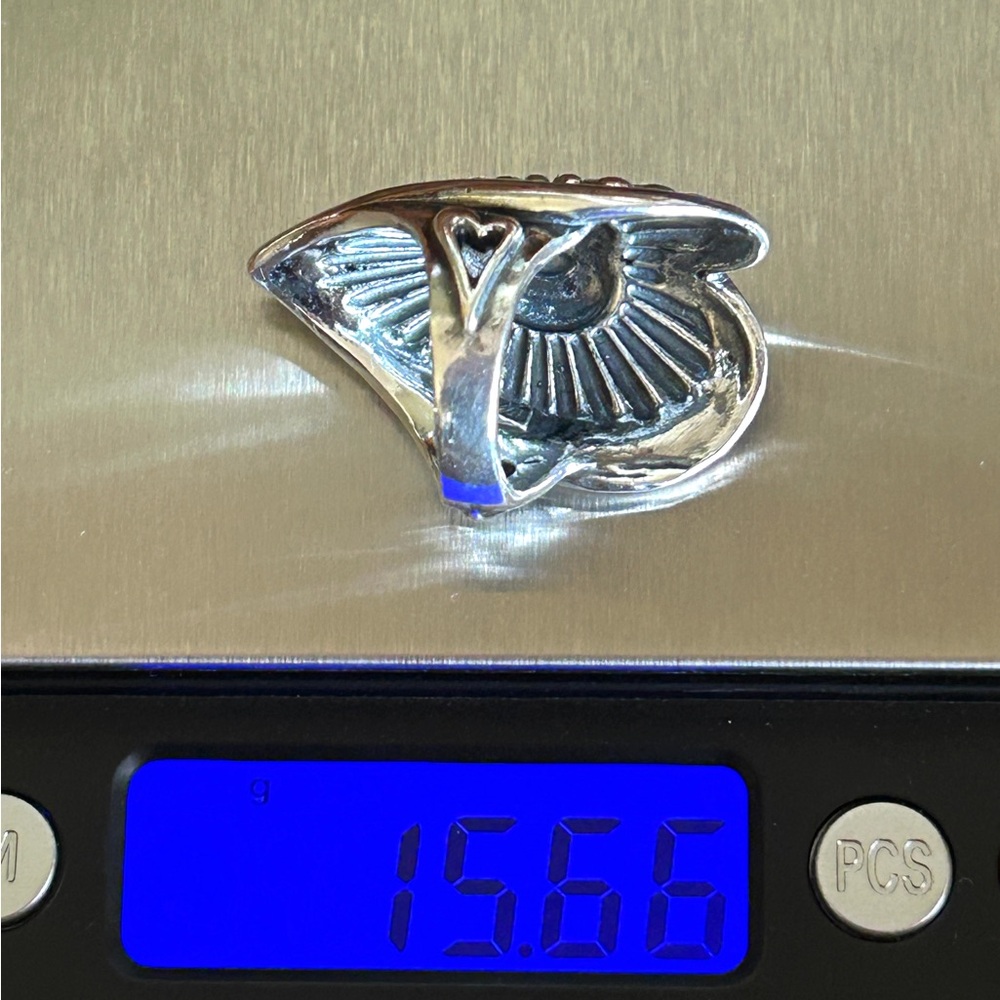 Signed Carolyn Pollack 925 Sterling Silver Heart Statement Ring EUC 15g Size 5 - Picture 13 of 15